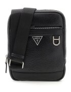 GUESS Кожена чанта Monaco - Черен