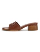 GUESS Кожени чехли с масивен ток Кафяв