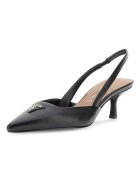 GUESS Кожени обувки на ток с лого Черен
