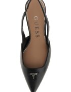 GUESS Кожени обувки на ток с лого Черен
