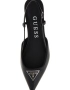 GUESS Кожени обувки с котешки ток Черен