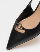 GUESS Кожени обувки с котешки ток Черен