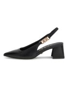 GUESS Кожени обувки с отворена пета и масивен ток Черен