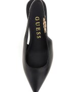 GUESS Кожени обувки с отворена пета и масивен ток Черен