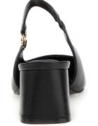 GUESS Кожени обувки с отворена пета и масивен ток Черен