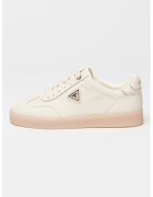 GUESS Кожени спортни обувки с връзки - Златист/Слонова кост
