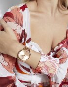 GUESS Кварцов часовник от неръждаема стомана с диамант