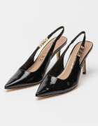GUESS Лачени обувки с отворена пета Черен