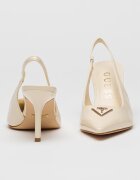 GUESS Лачени обувки с ток стилето и отворена пета Крем