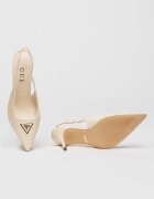 GUESS Лачени обувки с ток стилето и отворена пета Крем