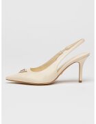 GUESS Лачени обувки с ток стилето и отворена пета - Крем