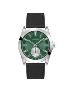 GUESS Мъжки часовник GW0793G1 - 44 мм - каишка от екологична кожа - метализиран - черен