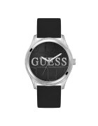 GUESS Мъжки часовник GW0888G1 - 44мм корпус - метална сива силиконова каишка - кварцов механизъм - водоустойчивост 3 ATM
