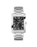 GUESS Мъжки часовник GW0896G1 - кварцов - 34 мм - черен - сребриста стоманена каишка
