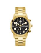 GUESS Мъжки часовник модел GW0917G2 корпус 44мм стоманена каишка златен цвят кварцов механизъм водоустойчивост 5 ATM