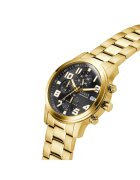 GUESS Мъжки часовник модел GW0917G2 корпус 44мм стоманена каишка златен цвят кварцов механизъм водоустойчивост 5 ATM