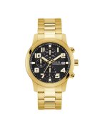GUESS Мъжки часовник модел GW0917G2 - корпус 44мм - стоманена каишка - златен цвят - кварцов механизъм - водоустойчивост 5 ATM