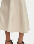 GUESS Миди пола бежова лен и вискоза ежедневен стил