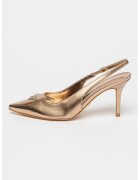 GUESS Обувки от еко кожа с класически ток - Златист