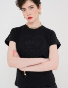 GUESS Памучна тениска с лого Черен