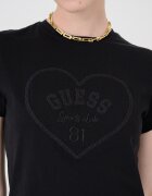 GUESS Памучна тениска с лого Черен