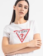 GUESS Памучна тениска с лого Червен/Бял