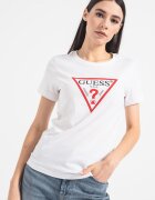 GUESS Памучна тениска с лого Червен/Бял