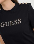 GUESS Памучна тениска с лого Златист/Черен