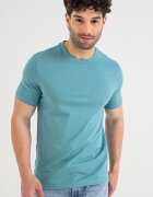 GUESS Памучна тениска с овално деколте Персийско зелено
