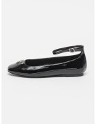 GUESS Пантофки от еко кожа с каишка на глезена - Черен