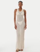 GUESS Плажна рокля Beachwear памук бежов XS-S миди вталена кройка