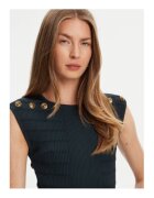 GUESS Плетена блуза на райета с декоративни копчета на раменете - без ръкави
