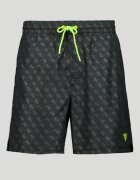 GUESS Плувни шорти с монограм Антрацитно сиво