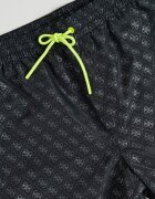 GUESS Плувни шорти с монограм Антрацитно сиво