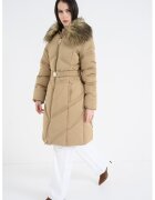 GUESS Подплатено зимно яке с джобове - Камел