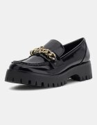 GUESS Полускосени скосени мокасини с верижка Черен