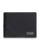 GUESS Портфейл Boston с двойно прегъване и лого - Антрацитно сиво