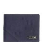 GUESS Портфейл Boston с двойно прегъване и лого - Прашно синьо