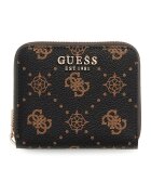 GUESS Портфейл Carrie от еко кожа с лого Черен/Кафяв