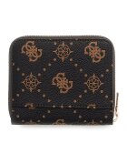 GUESS Портфейл Carrie от еко кожа с лого Черен/Кафяв