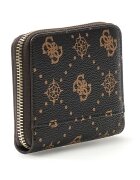 GUESS Портфейл Carrie от еко кожа с лого Черен/Кафяв