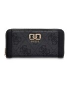 GUESS Портфейл Karnilla от еко кожа с монограм Черен