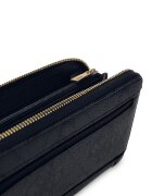 GUESS Портфейл Karnilla от еко кожа с монограм Черен