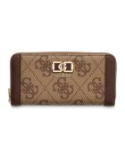 GUESS Портфейл Karnilla от еко кожа с монограм Тъмнокафяв/Светлокафяв
