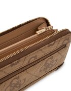 GUESS Портфейл Karnilla от еко кожа с монограм Тъмнокафяв/Светлокафяв