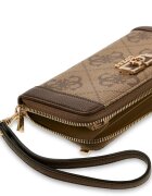 GUESS Портфейл Karnilla от еко кожа с монограм Тъмнокафяв/Светлокафяв