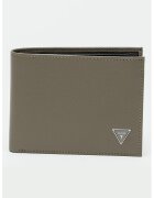 GUESS Портфейл Madrid от кожа Сафиано с прегъване - Сиво-кафяв
