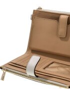 GUESS Портфейл Melinda с монограм и цип Бял/Кафяв
