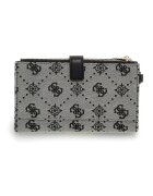 GUESS Портфейл Melinda с монограм и цип Черен/Tъмносив