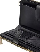 GUESS Портфейл Melinda с монограм и цип Черен/Tъмносив